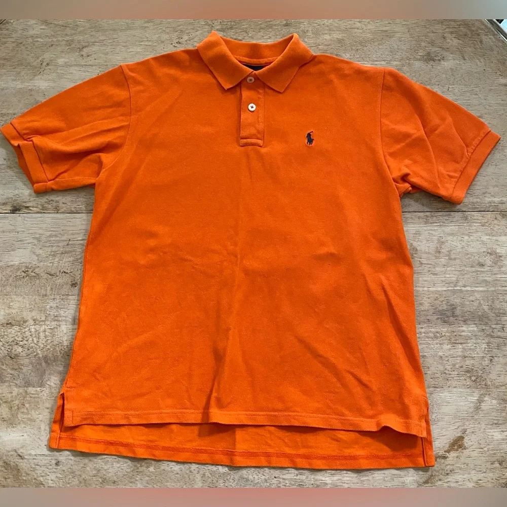Polo Ralph Lauren Big‎ Boys’ Sz M Orange Iconic Mesh Polo Shirt